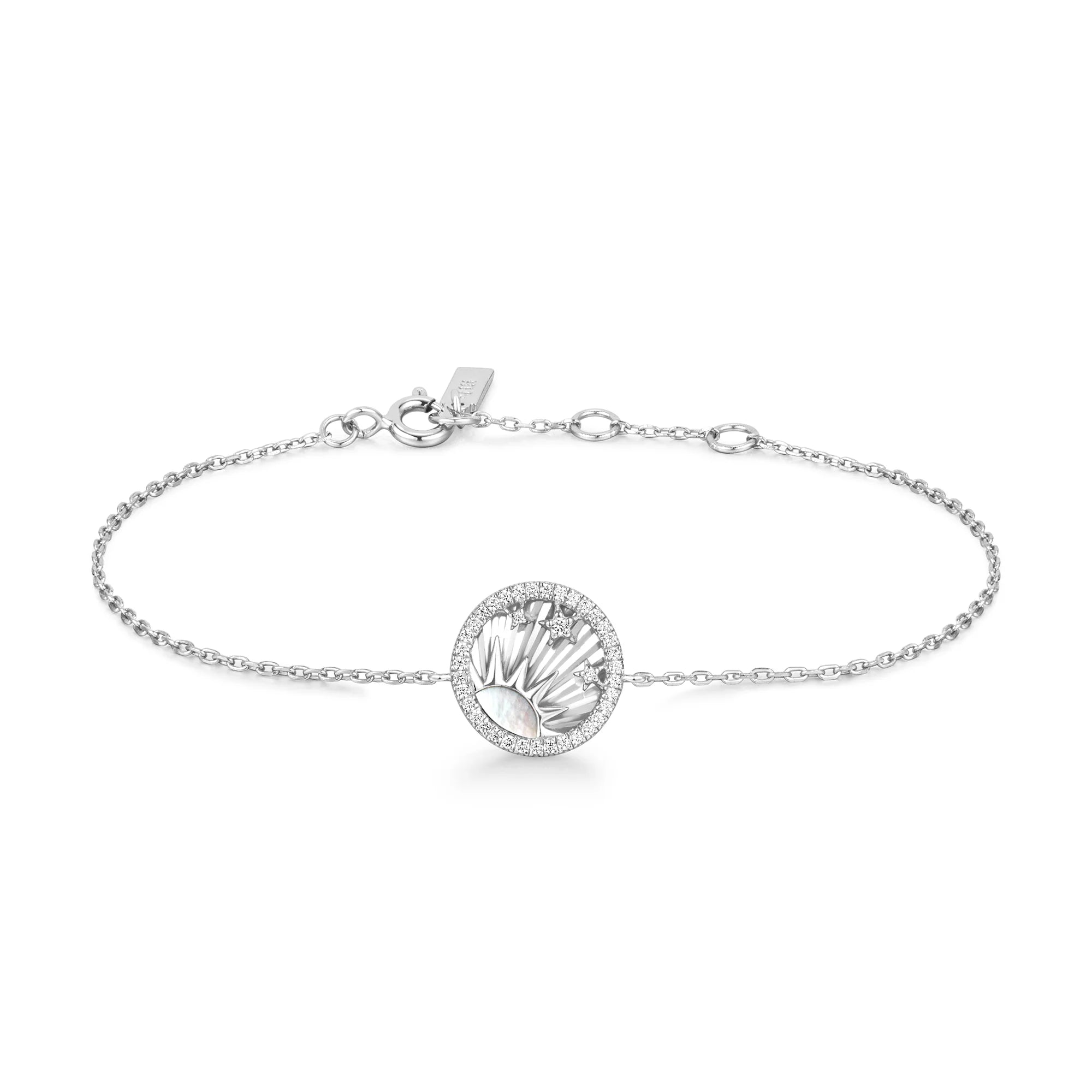 artistic bangles for women-Ania Haie Silver Shiny Sun Stars Bracelet