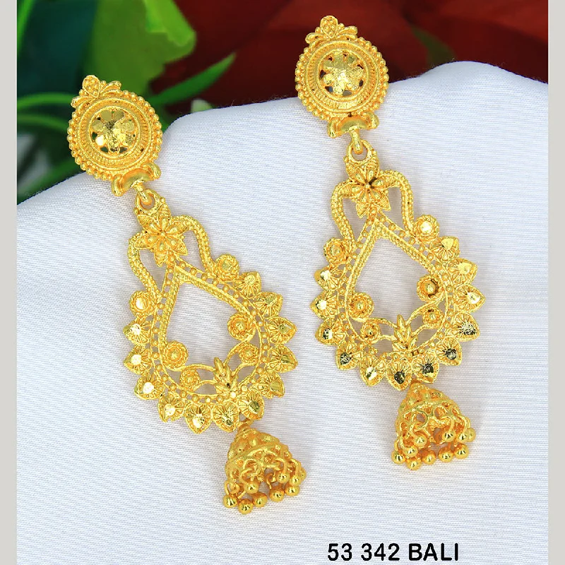 fashion earrings for women-Mahavir Dye Gold Jhumki Earrings