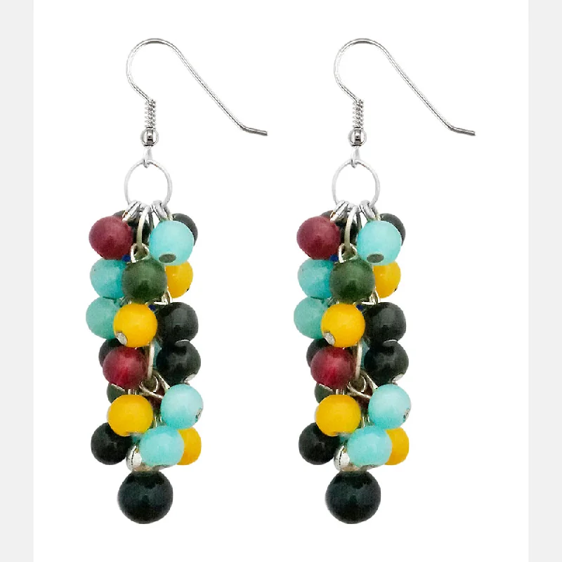 artistic earrings for women-Kriaa Antique Beads Multicolor Dangler fashion Earrings