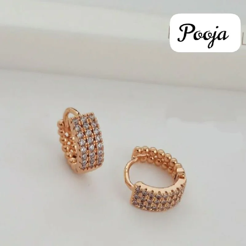 everyday earrings for women-Pooja Bangles Rose Gold Plated Stud Earrings