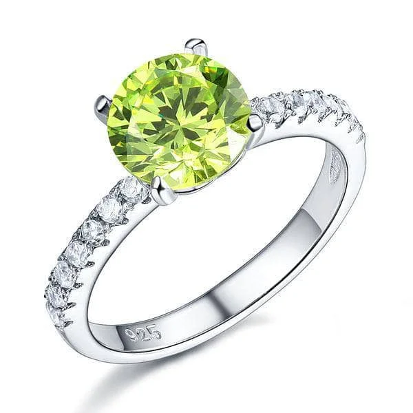 vintage engagement rings-2 carats Green Stone Promise Ring