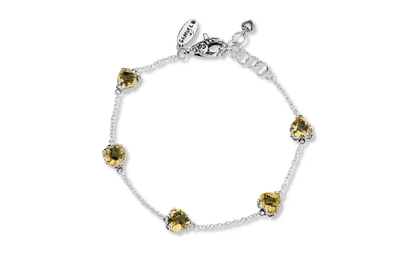 bangle bracelet sets for women-Glow Heart Bracelet- Citrine