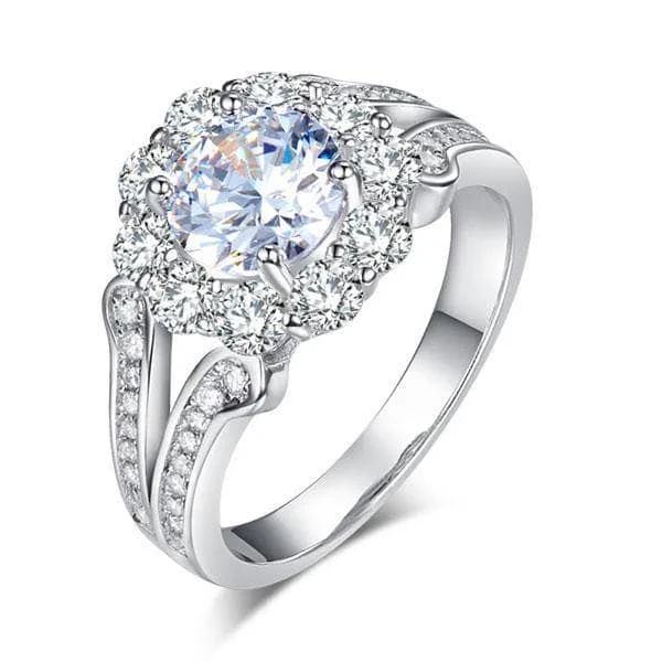 cushion diamond engagement rings-Created Diamond Art Deco Vintage style Engagement Ring 1.25 Ct