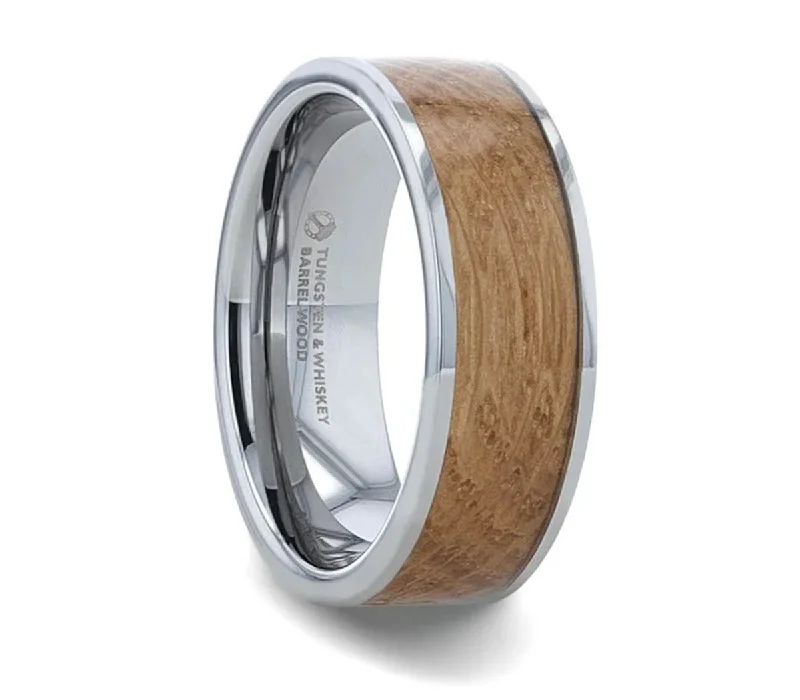 unique engagement rings for women-Whiskey Barrel Ring - Tungsten 8mm