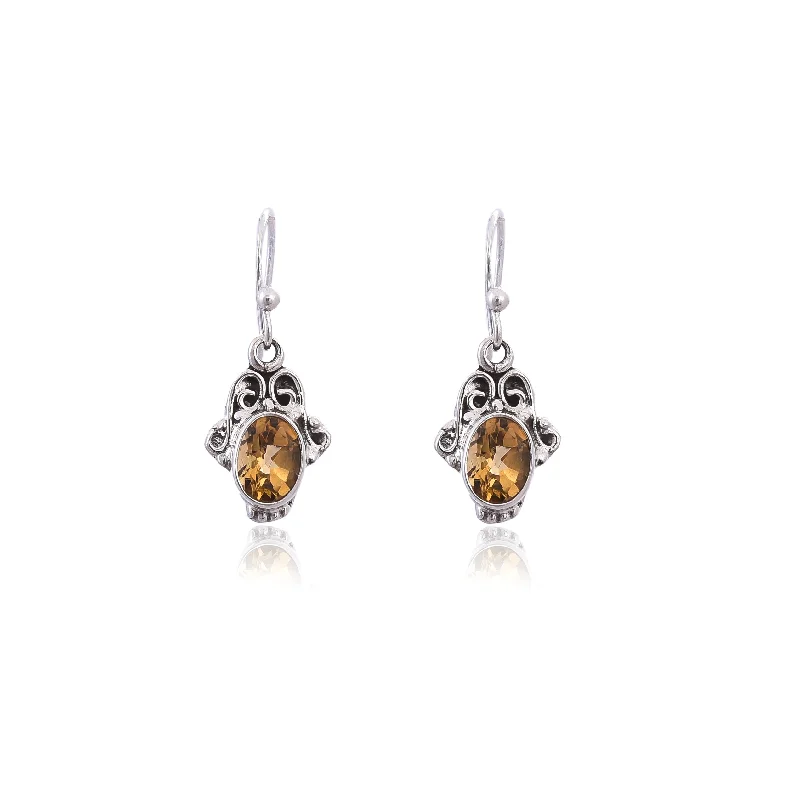 elegant earrings for women-Silver Mountain Sterling Silver citrine Earring