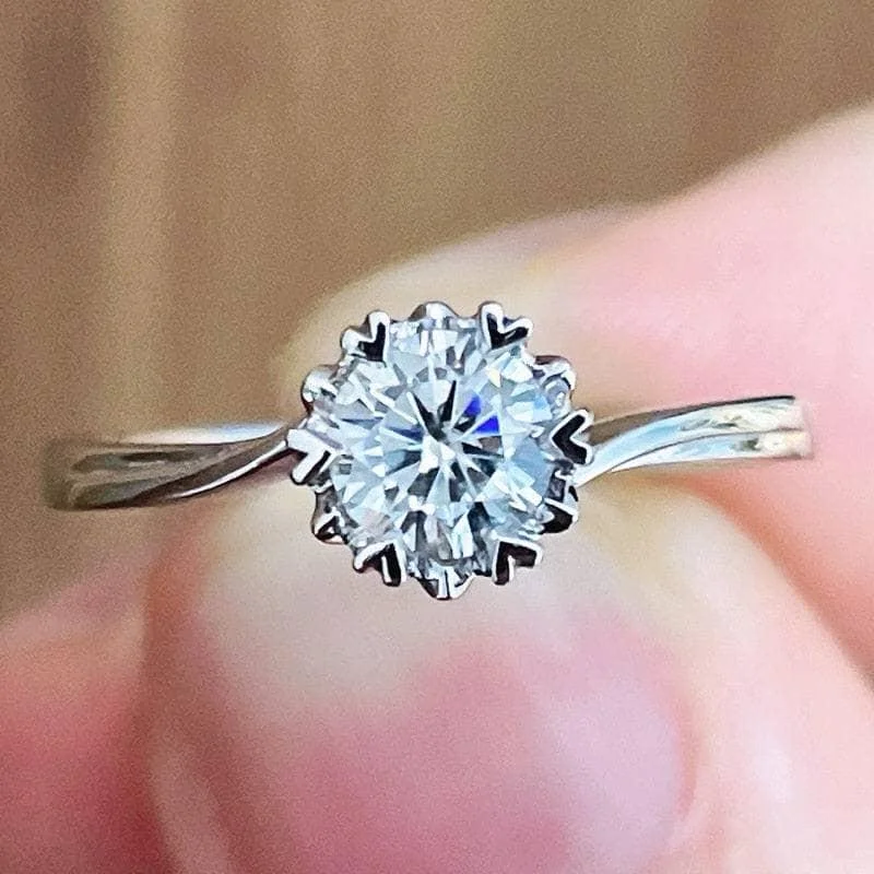 vintage-inspired sapphire engagement rings-0.5 Ct Snowflake Diamond Ring