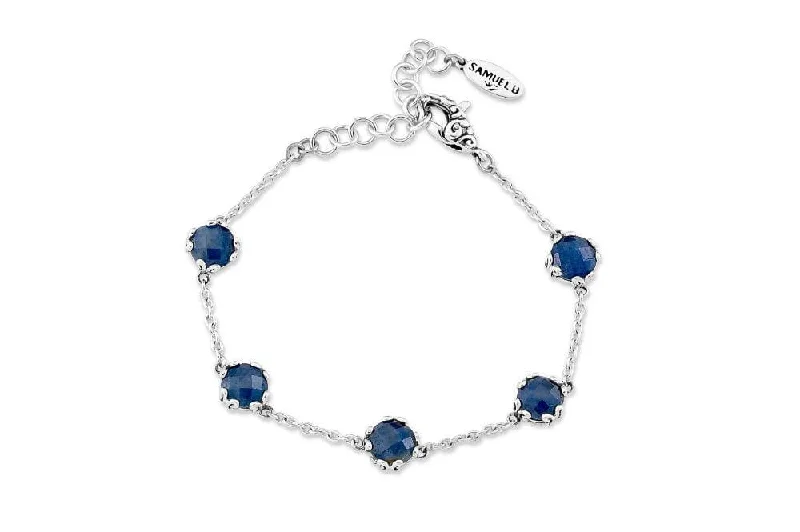 luxury cuff bangles for women-Glow Bracelet- Sapphire