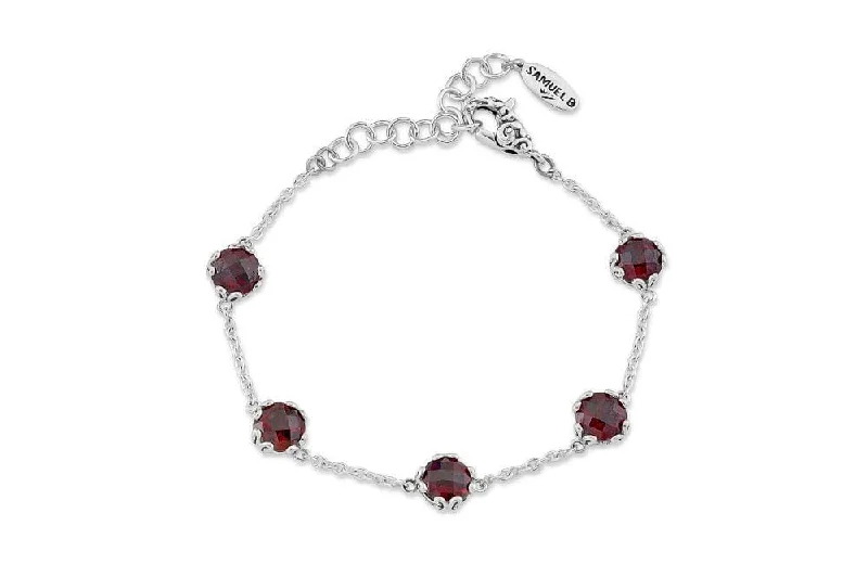 modern crystal bangles for women-Glow Bracelet- Garnet