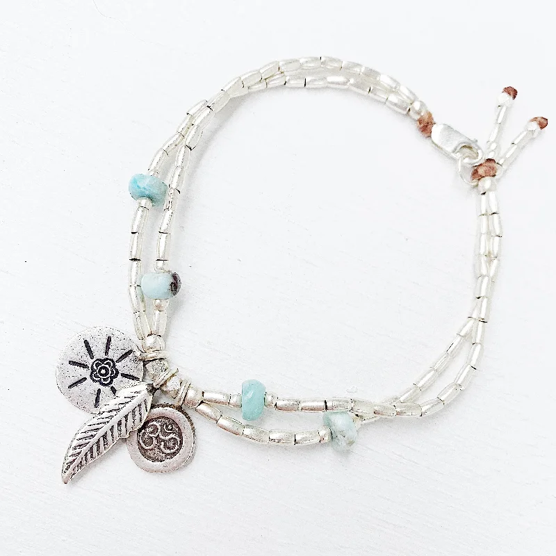 oversized bangles for women-LARIMAR ENLIGHTENMENT BRACELET