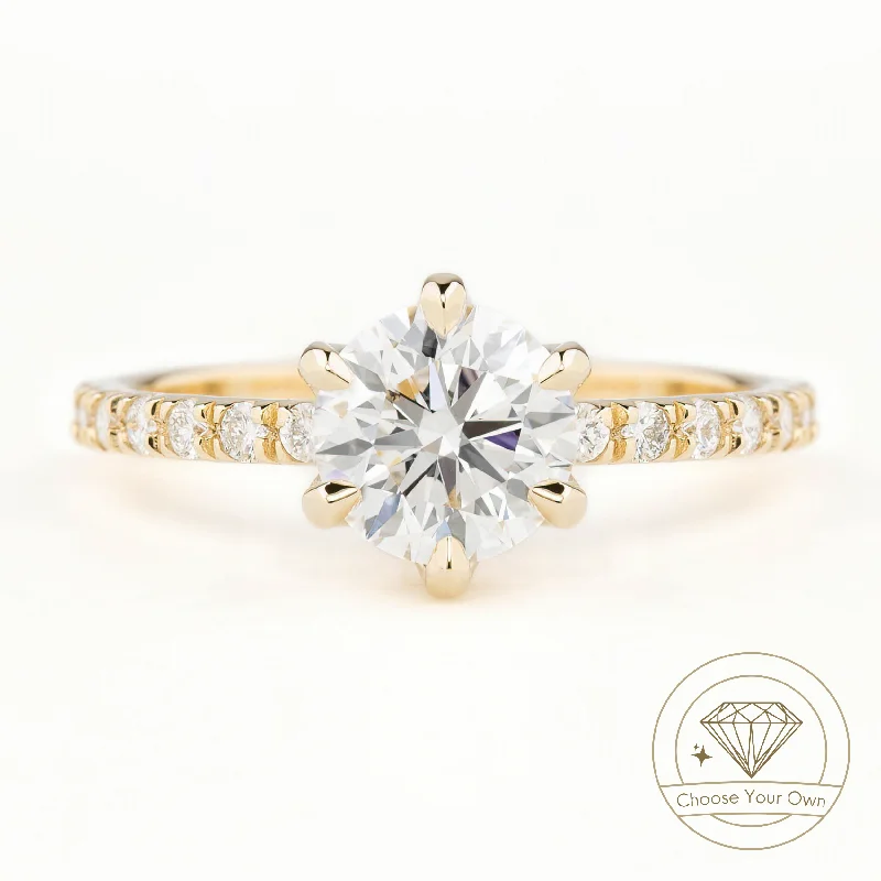 matching wedding and engagement rings-Maria Luxe Ring, Round Brilliant Cut Diamond