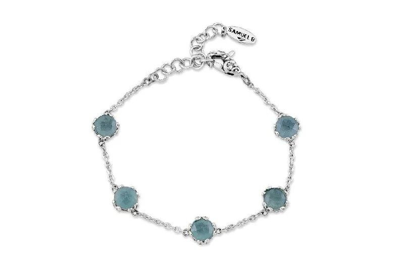 creative bangles for women-Glow Bracelet- Aquamarine