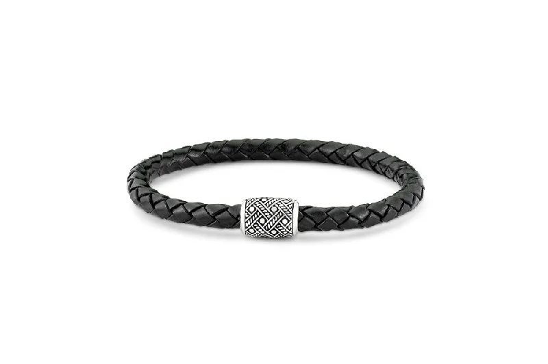 anniversary bangles for women-Tara Bracelet- Black Leather