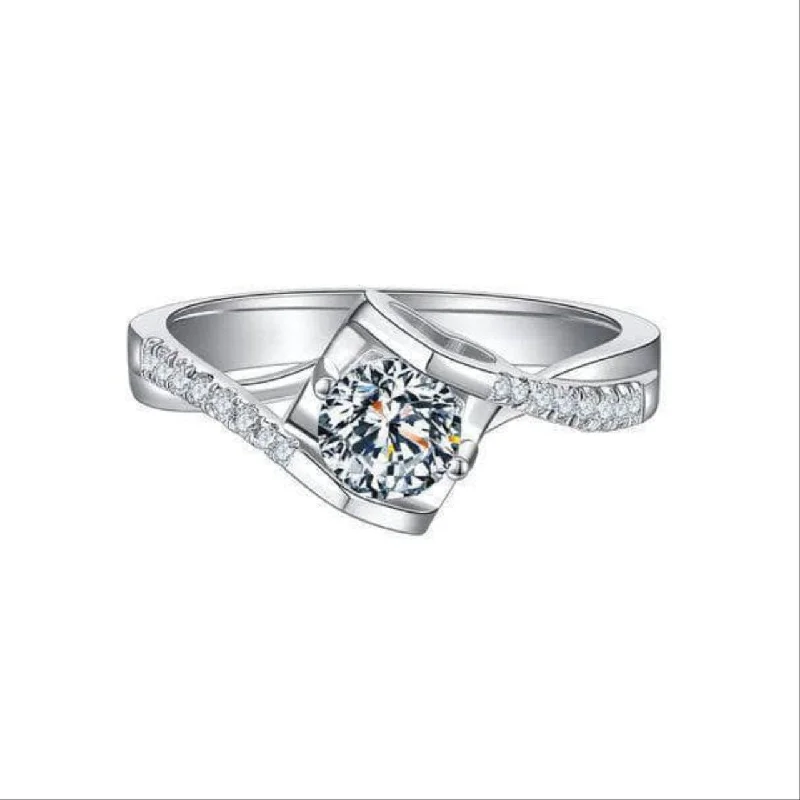 custom diamond engagement rings-Created Diamond Angel Kiss Ring