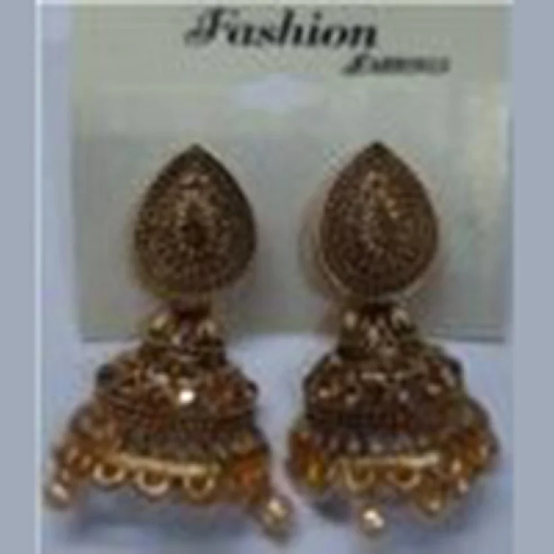 trendy hoop earrings for women-Infinity Jewels Gold Plated Jhumki Earrings