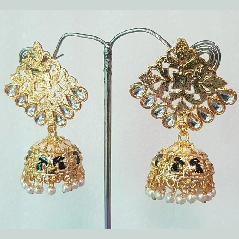 elegant crystal earrings for women-Shreeji Gold Plated Jhumki Earrings