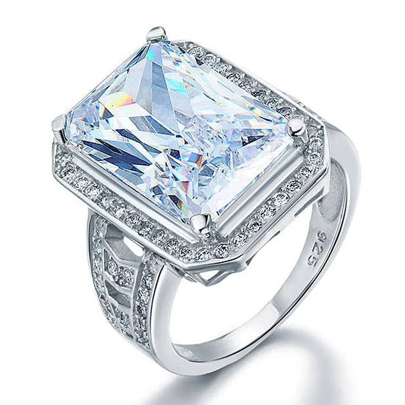 elegant engagement rings-Radiant Cut Diamond Halo Engagement Ring