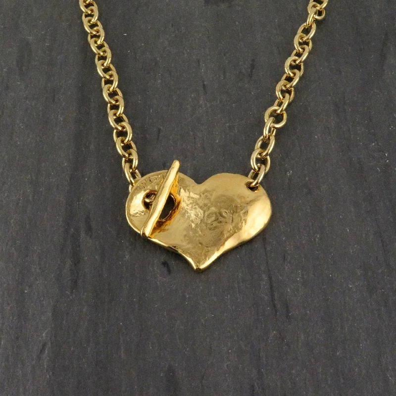 romantic necklaces for women-'Heart in Front' Necklace - Gold