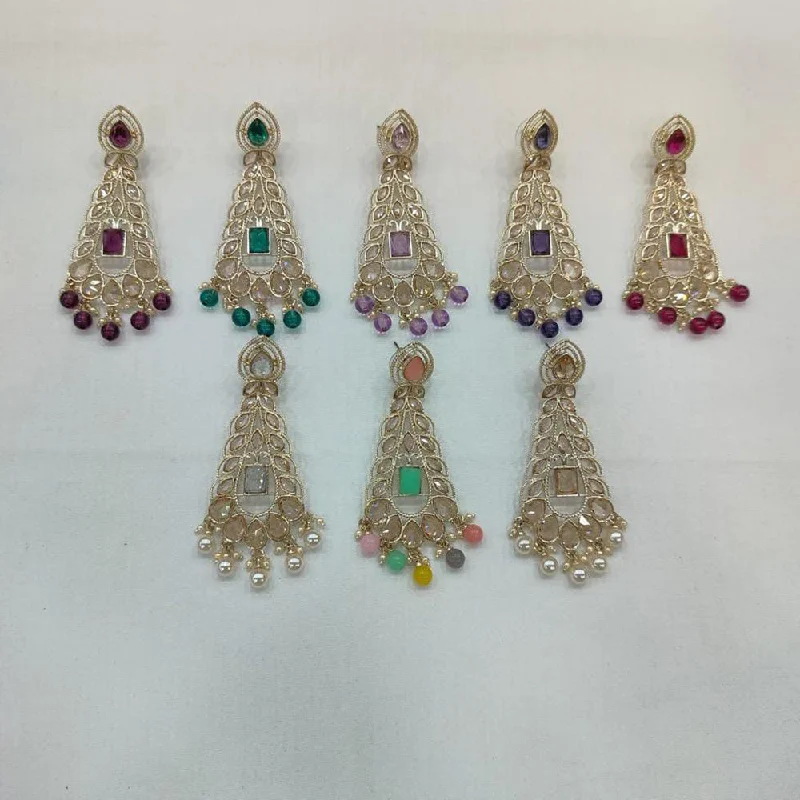 unique earrings for women-Manisha Jewellery Gold Plated Crystal Stone Dangler Earrings