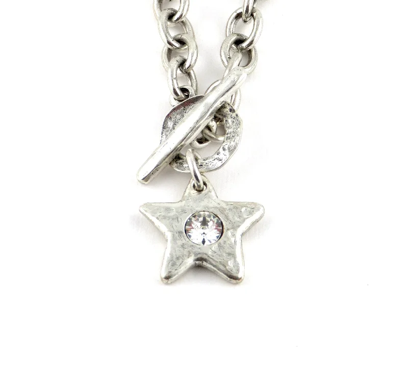 custom necklaces for women-Sparkling Silver Star Necklace