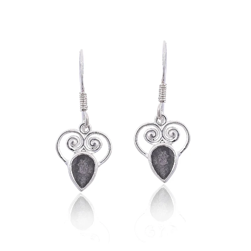 floral drop earrings for women-Silver Mountain Sterling Silver Labradorite Earring