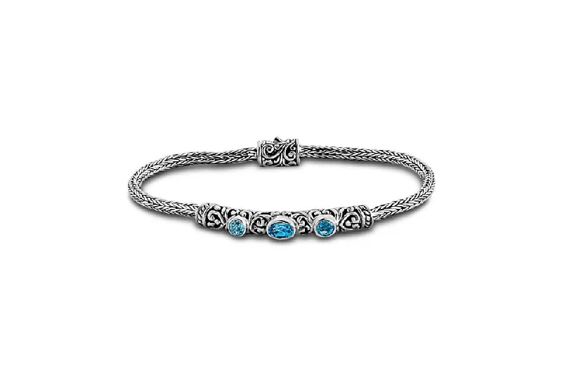 minimalistic bangles for women-Agam Bracelet- Blue Topaz