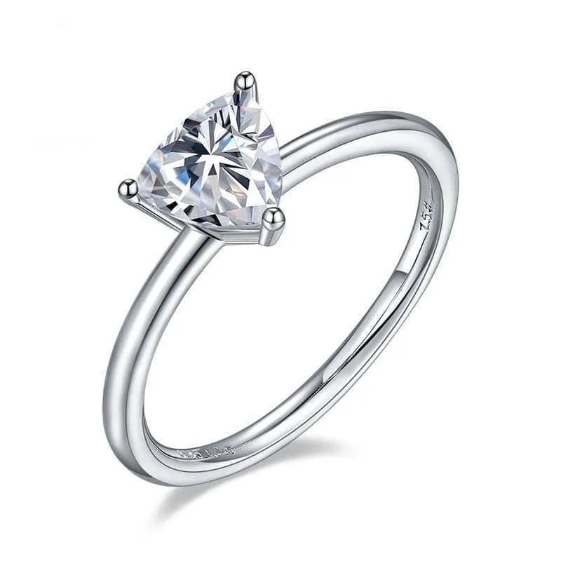 simple diamond engagement rings-1.0Ct 6.5mm Trillion Diamond Solitaire Engagement Ring