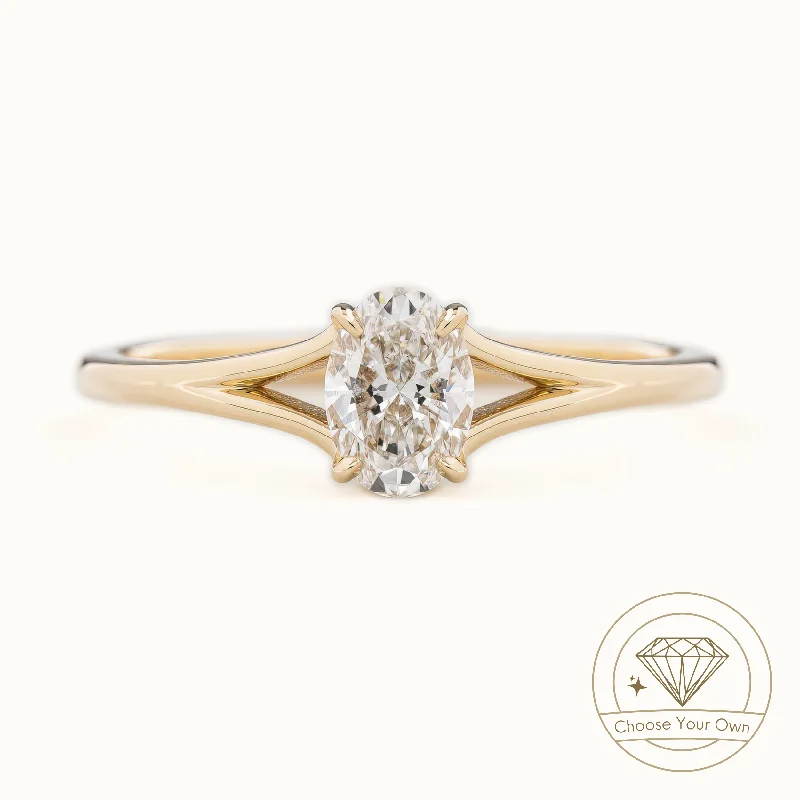 simple engagement rings-Kylie Ring, Oval Brilliant Cut Diamond