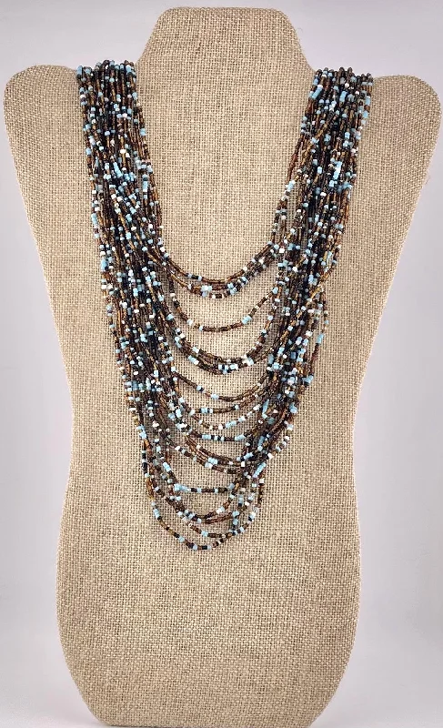 romantic necklaces for women-Scola Seed Bead Cascading Necklace