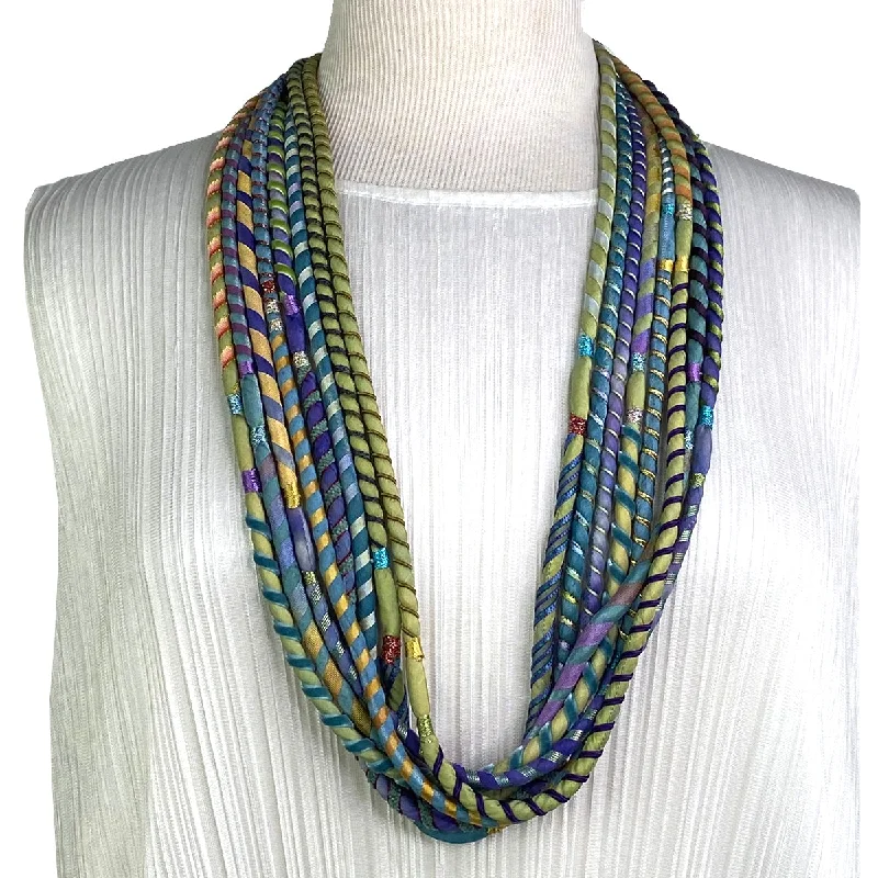 diamond necklaces for women-8-STRAND SILK ROPE NECKLACE