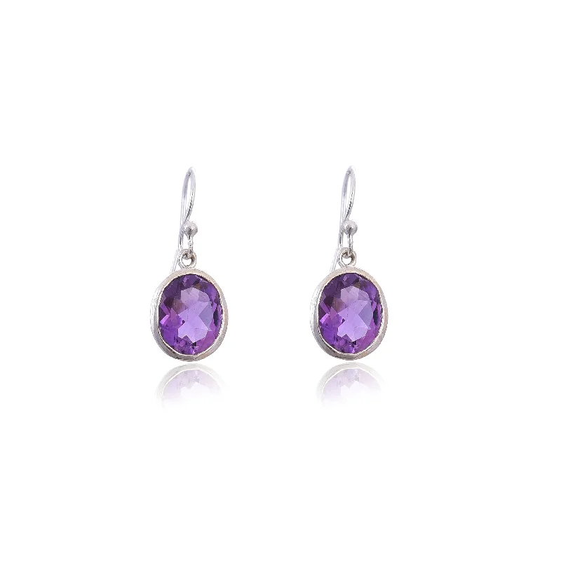 sophisticated earrings for women-Silver Mountain 925 Silver Amethyst Earring