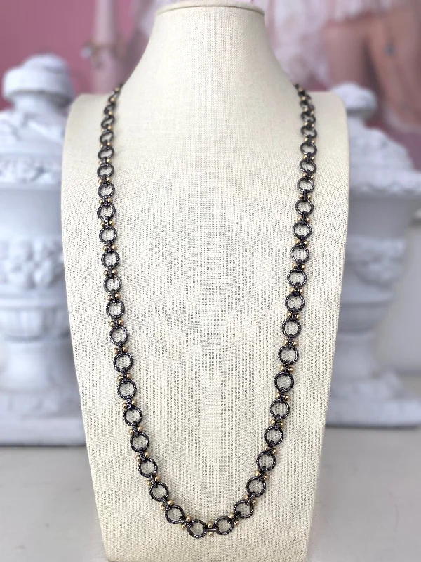 beaded pendant necklaces for women-Sundance Necklace - Black and Gold