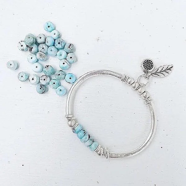 silver cuff bangles for women-BLUE LAGOON BRACELET