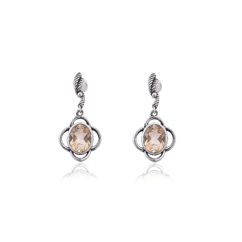 charming earrings for women-Silver Mountain Citrine silver 925 earring