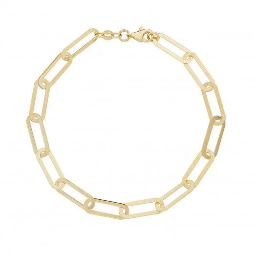 bracelet bangles for women-9ct Yellow Gold Paperchain Bracelet