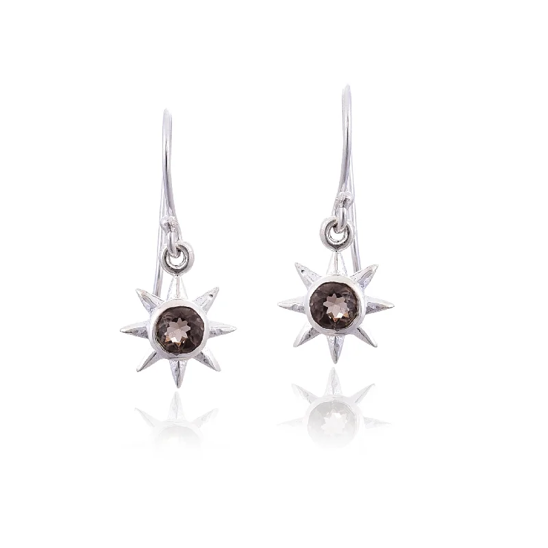 diamond earrings for women-Silver Mountain 925 Silver Smoky Earring