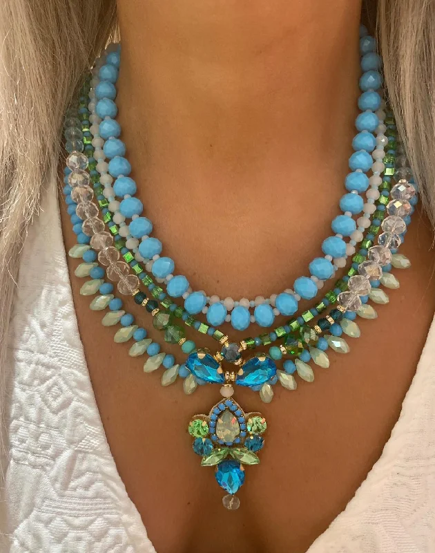 opal necklaces for women-Green & Turquoise Milano Necklace