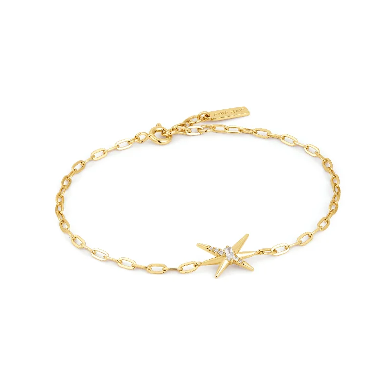 minimalist bangle bracelets for women-Ania Haie Gold Spike Chain Bracelet