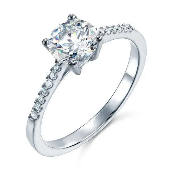 wedding engagement rings set-1.25 CT Created Diamond Engagement Ring