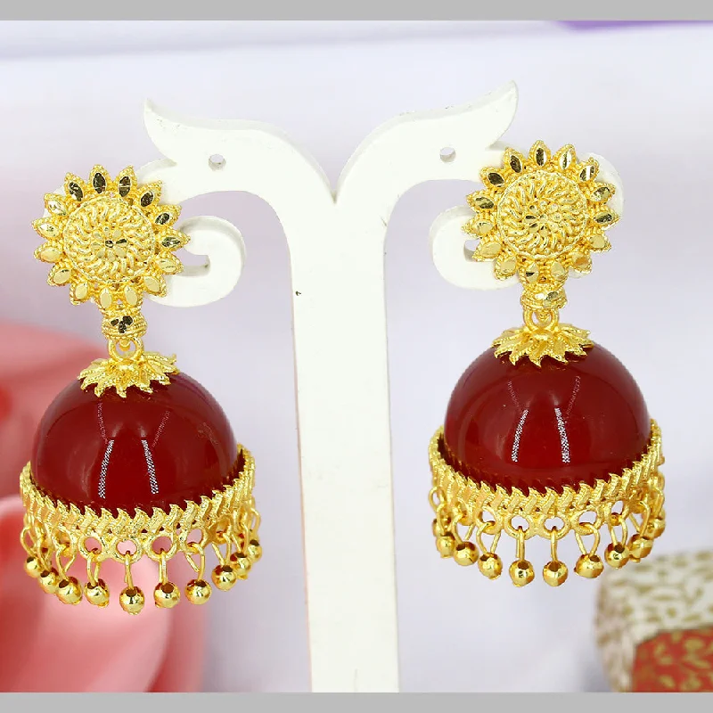 geometric hoop earrings for women-Mahavir Gold Plated Jhumki Earrings