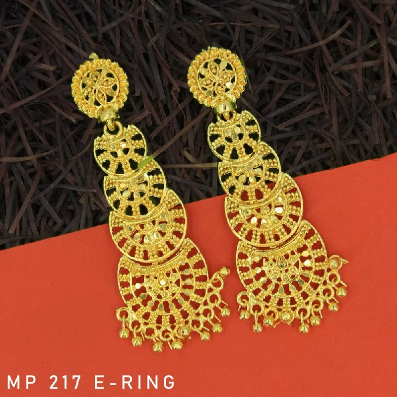 statement stud earrings for women-Mahavir Forming Gold Plated Dangler Earrings  - MP 217 E Ring