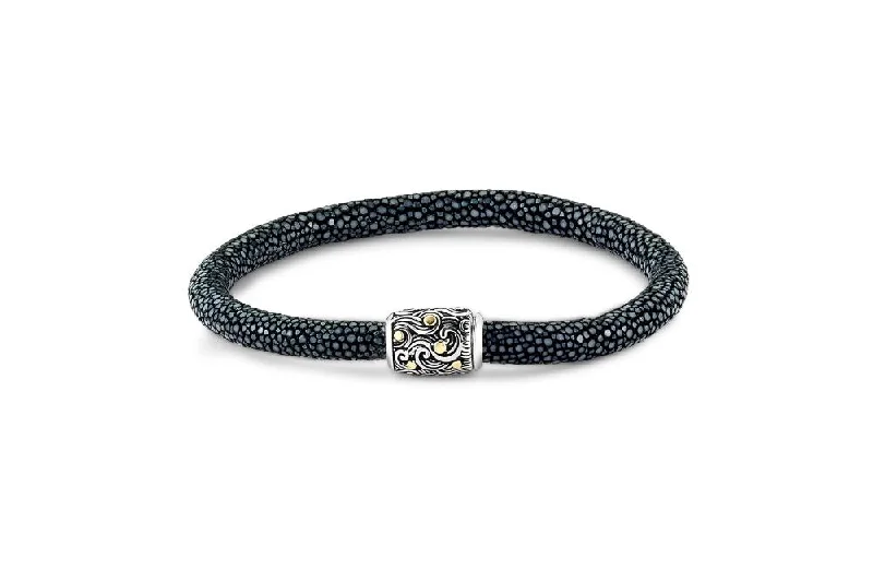 bridal bangles for women-Ranu Bracelet- Black Stingray