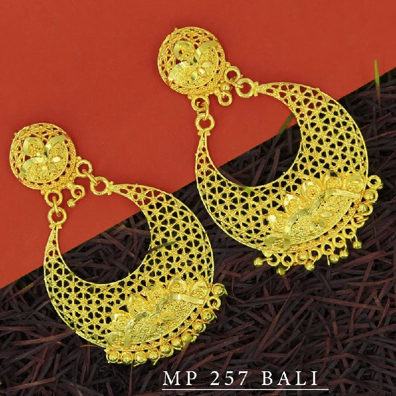 designer earrings for women-Mahavir Forming Gold Plated Dangler Earrings  - MP 257 Bali