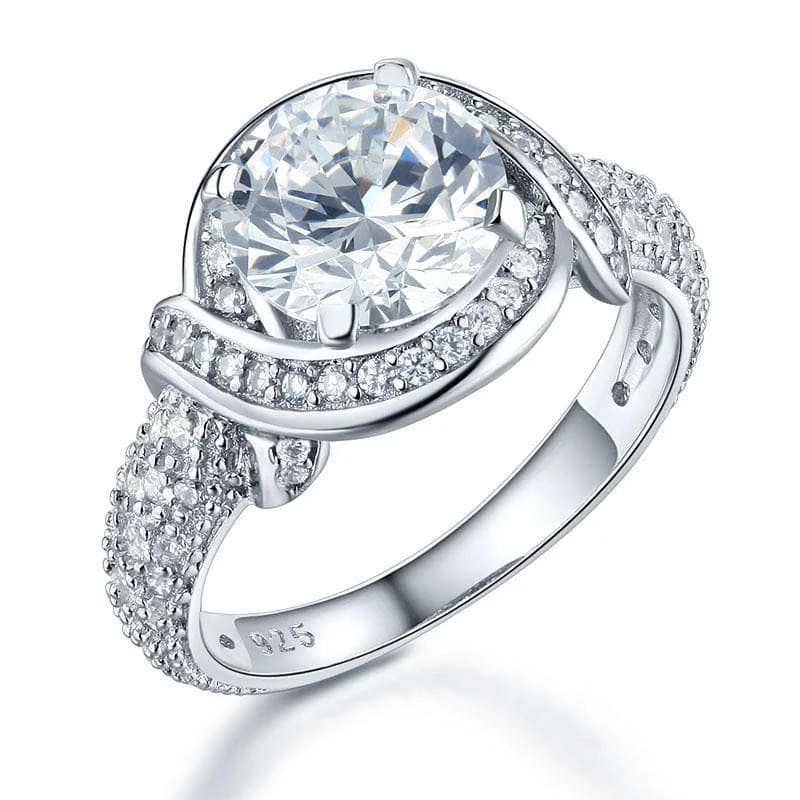 classic engagement rings with diamonds-Created Diamond Vintage Style Art Deco Engagement Ring