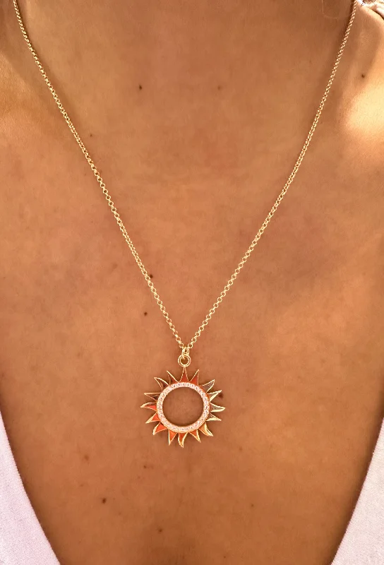 round pendant necklaces for women-Sunfire Necklace