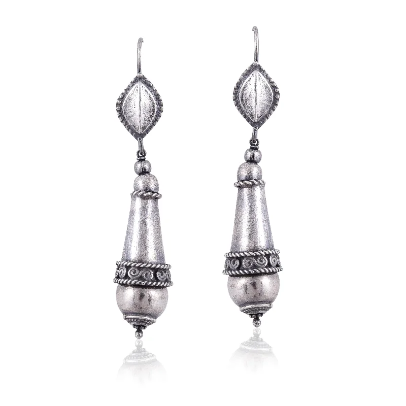 artistic earrings for women-Silver Mountain Sterling Silver oxidised earring