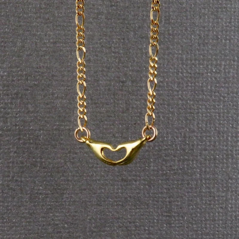 long necklaces for women-Gold Heart Hands Necklace - Smaller Version