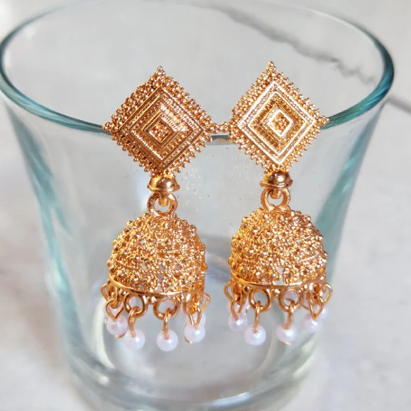 everyday earrings for women-H K Fashion Rose Gold Plated Jhumki Earrings