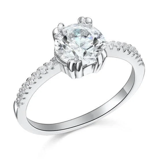 beautiful engagement rings for women-2 Carat Created Diamond Engagement Ring