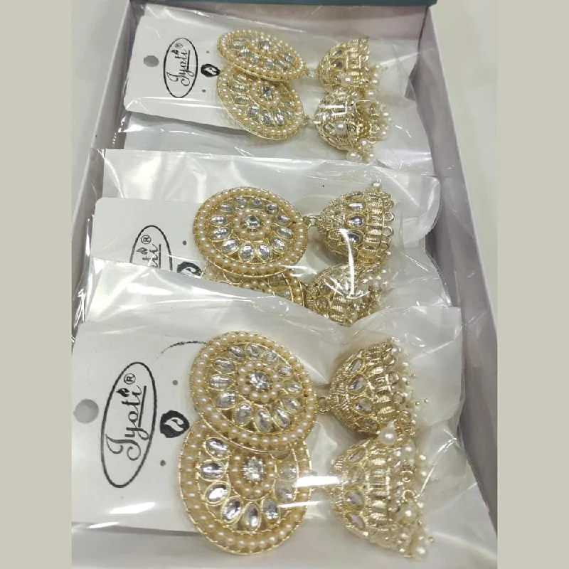 stud and hoop earrings for women-Tip Top Jewellers Gold Plated Kundan Stone Earrings