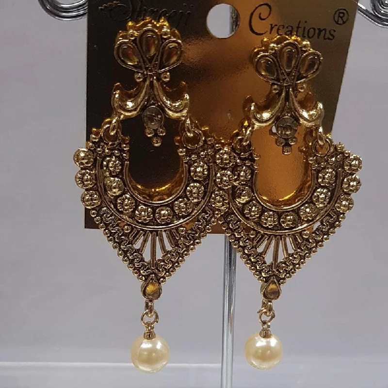 luxury earrings for women-Shreeji Austrian Stone Gold Plated Dangler Earrings